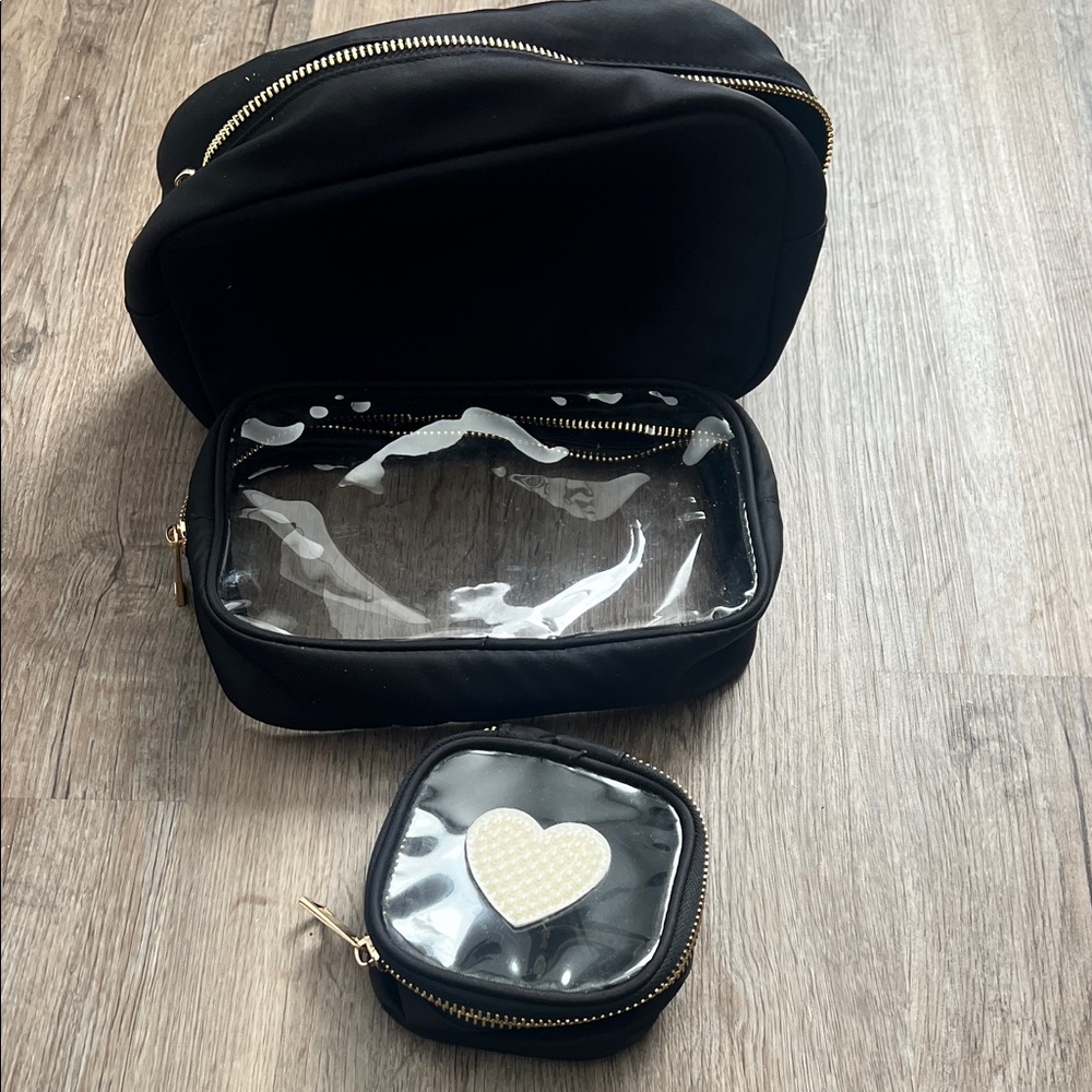 Stylish Black and Clear Women's Bag Set